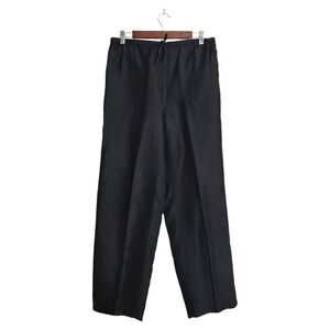 Mureli Vintage Silk Drawstring Straight Leg High Rise Pants In Black Sz M